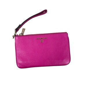 Michael Kors Jet Set Charm Medium Top Zip Wristlet Wild Berry